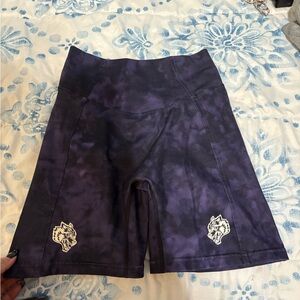 Darc Sport Women's Dark Purple Tie-Dye Bike Shorts
